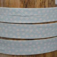 Schrägband Kantenband Einfassband mit Punkten Tupfen rosa und hellblau 20 mm Baumwolle Bild 3