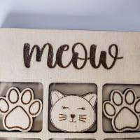 Personalisierbares Tic Tac Toe Spiel aus Holz | Brettspiel mit Namen und Katzen | Holzspiele für Kinder | Geschenke Bild 3