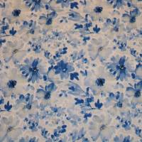 13,70 EUR/m Baumwollstoff Blumen blau auf weiß Denoir Webware 100% Baumwolle Bild 1