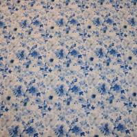 13,70 EUR/m Baumwollstoff Blumen blau auf weiß Denoir Webware 100% Baumwolle Bild 2