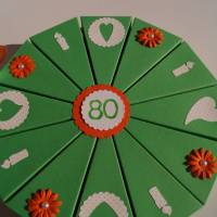 Geldgeschenk, Geschenk zum 80. Geburtstag, Geldgeschenkverpackung,  Geschenkschachtel zum Geburtstag,Geburtstagskind Bild 2