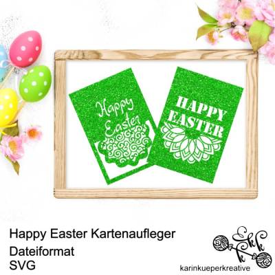 Plotterdatei Happy Easter Kartenaufleger 1 u 2