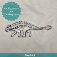 Bügelbild "Ankylosaurus" Dinosaurier schwarz DTF-Transfer Bild 1