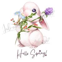 Bügelbild Hase Hello Spring #Frühling Bild 1