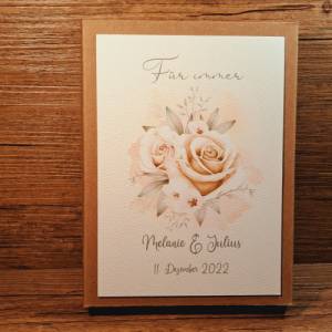 Geldgeschenk zur Hochzeit personalisiert, Hochzeitsgeschenk vintage Design, Geschenk Rose, Geschenkverpackung Brautpaar, Bild 2