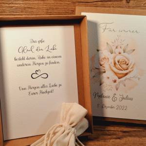Geldgeschenk zur Hochzeit personalisiert, Hochzeitsgeschenk vintage Design, Geschenk Rose, Geschenkverpackung Brautpaar, Bild 4