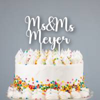 Ms&Ms Cake Topper für LGBT Hochzeit personalisiert mit Nachnamen hergestellt mit dem 3D Drucker Bild 1