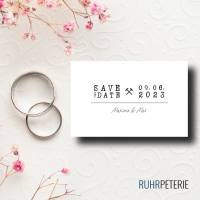 100 Save the Date Karten klein | Ruhrpott Save the Date | Heiraten im Pott | kleine Karten 8,5 cm x 5,5 cm Bild 2