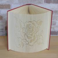 gefaltetes Buch - Rose Schattenbild // Buchkunst // Dekoration // Buchdeko // Blume // Book Art // Geschenk // Buchfalte Bild 3