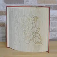 gefaltetes Buch - Rose Schattenbild // Buchkunst // Dekoration // Buchdeko // Blume // Book Art // Geschenk // Buchfalte Bild 5