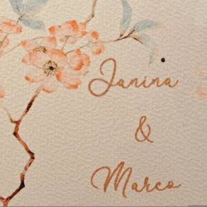 Geldgeschenk zur Hochzeit personalisiert, Hochzeitsgeschenk mit Namen des Brautpaars, Geschenk Kirschblüte, Verpackung Bild 6
