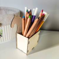 Stiftebecher Pferd aus Holz | Schreibtisch Organisation Stifte | Stiftehalter für Büro und Kinderzimmer Bild 4