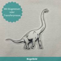 Bügelbild "Brachiosaurus" Dinosaurier schwarz DTF-Transfer Bild 1