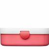 Brotdose Mepal mit Namen, Lunchbox & Trinkflasche für Mädchen mit Obsteinsatz und Gabel, Motiv Traktor pink Bild 4