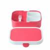 Brotdose Mepal mit Namen, Lunchbox & Trinkflasche für Mädchen mit Obsteinsatz und Gabel, Motiv Traktor pink Bild 5