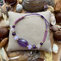 Lilac - Edelstein-Armband mit Amethyst, Lavendel-Amethyst, Jade und Rocailles Bild 3