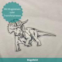 Bügelbild "Triceraptors" Dinosaurier schwarz DTF-Transfer Bild 1
