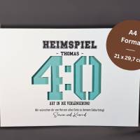 Geldgeschenk personalisiert zum 40. Geburtstag Mann - Heimspiel Fußball Geburtstagsgeschenk - runder Geburtstag Geschenk Bild 3
