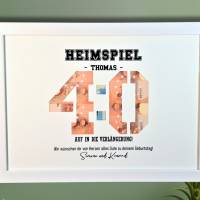Geldgeschenk personalisiert zum 40. Geburtstag Mann - Heimspiel Fußball Geburtstagsgeschenk - runder Geburtstag Geschenk Bild 5