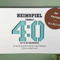 Geldgeschenk personalisiert zum 40. Geburtstag Mann - Heimspiel Fußball Geburtstagsgeschenk - runder Geburtstag Geschenk Bild 9
