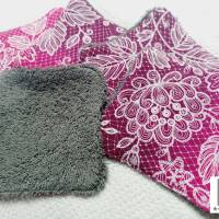 Waschlappen Waschtuch Waschlappen für Babys wiederverwendbar umweltfreundlich 5er Set Blumen pink Bild 3