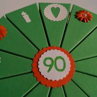 Geldgeschenk,Schachteltorte,  90. Geburtstag, Geldgeschenkverpackung,  Geschenkschachtel zum Geburtstag,Geburtstagskind Bild 7