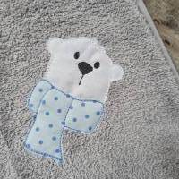 Baby-Kapuzenhandtuch mit "Bär" Blau Bild 2