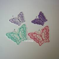 Applikation Schmetterling, Aufnäher auf weißenen Filz gestickt, waschbar bis 40°,Schultütenapplis, Bild 1