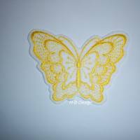 Applikation Schmetterling, Aufnäher auf weißenen Filz gestickt, waschbar bis 40°,Schultütenapplis, Bild 2