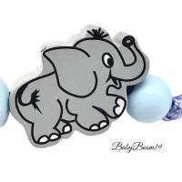 Schnullerkette mit Namen Jung Elefant Auto Baby Geschenk Geburt Taufe Babyparty Bild 2