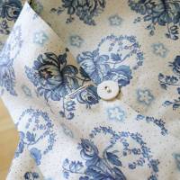 Bettbezug Bauernbettwäsche, blau-weiß, Rosen Blumen Punkte, Bauernstoff Wäschestoff Deckenbezug Bezug Vintage Shabby Bild 5
