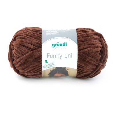 48,50 € / 1 kg Gründl ’Funny uni’ weiches Microfaser/Chenille Garn z.B. für Mützen, Decken // Farbe: schokobraun (20)
