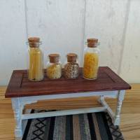 Set von 4 Miniatur-Gläsern gefüllt mit Pasta Spaghetti Essen für Puppenhaus und Puppen Bild 2