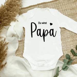 Geschenk für Papa | Oma | Opa | Tante | Schwangerschaft verkünden Baby Body | Überraschung Schwangerschaft I Wir werden Bild 1