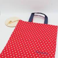 Kindertasche rot Sterne dunkelblau mit Namen personalisiert / Tasche / Stoffbeutel / Baumwoll Beutel Bild 2