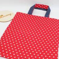 Kindertasche rot Sterne dunkelblau mit Namen personalisiert / Tasche / Stoffbeutel / Baumwoll Beutel Bild 3
