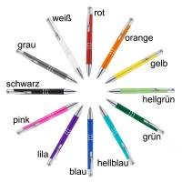 Kugelschreiber personalisiert | Metall Kugelschreiber mit Gravur 5 Stück | 12 versch. Farben | Rechts od. Linkshänder Bild 2
