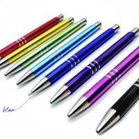 Kugelschreiber personalisiert | Metall Kugelschreiber mit Gravur 5 Stück | 12 versch. Farben | Rechts od. Linkshänder Bild 6