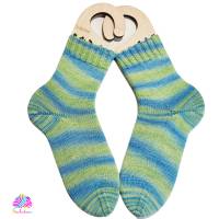 Socken, Größe 40/41, handgestrickt, handgefärbt, Farbe: Frische Bild 1
