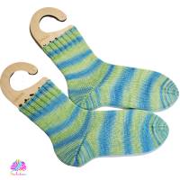 Socken, Größe 40/41, handgestrickt, handgefärbt, Farbe: Frische Bild 2