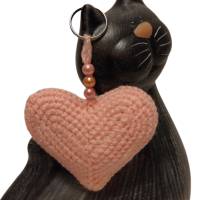 Schlüsselanhänger Herz Valentine Valentinstag gehäkelt Handarbeit Bild 1