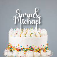 Cake Topper für Hochzeit personalisiert mit Namen hergestellt mit dem 3D Drucker Bild 1