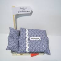 Geldgeschenk-Gutschein für ein neues Bett-Bettwäsche, Hochzeit-Geschenke Geburtstag-Geldgeschenkverpackung,Blumen grau Bild 1