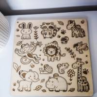 Kinder Steckpuzzle "Wildtiere" aus Holz | Puzzle für Kleinkinder mit Tieren | Montessori Holzspiele für Kinder Bild 2