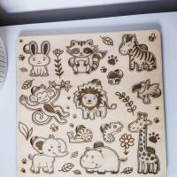 Kinder Steckpuzzle "Wildtiere" aus Holz | Puzzle für Kleinkinder mit Tieren | Montessori Holzspiele für Kinder Bild 3