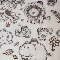 Kinder Steckpuzzle "Wildtiere" aus Holz | Puzzle für Kleinkinder mit Tieren | Montessori Holzspiele für Kinder Bild 4