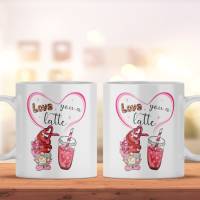 Bedruckte Keramiktasse Love you a Latte für Kaffee- und Teeliebhaber | spülmaschinenfeste Tasse mit Motiv | Geschenkidee Bild 1