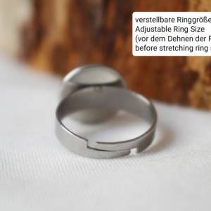 Ring Jade Rosa, Statement verstellbarer Pink rund Stein Ring, Edelstein Magenta Rosa Ring, Edelstahl Ring, Schmuck Rosa Bild 6