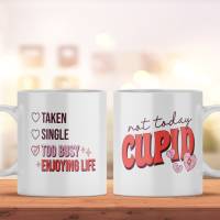Bedruckte Keramiktasse Cupid für Kaffee- und Teeliebhaber | spülmaschinenfeste Tasse mit Motiv | Anti-Valentinstag Bild 1