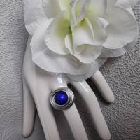 Ring Celina in Größe 17 silber mit 3 D Perle in blau Bild 1